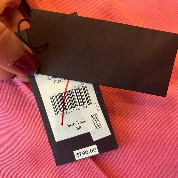 NWT Derek Lam CROPPED PINTUCKED STRETCH-COTTON TWILL FLARED PANTS IN PINK